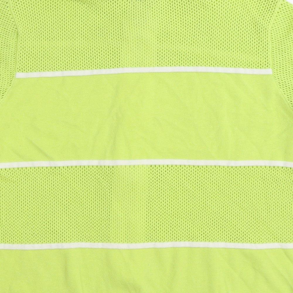 Chicos Womens Green High Neck 100% Cotton Full Zip Jumper Size M