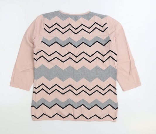 Womens UK Size 12 Bonmarché Pink Pullover Jumper