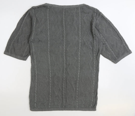 Womens UK Size One Size Preworn Grey Pullover Jumper