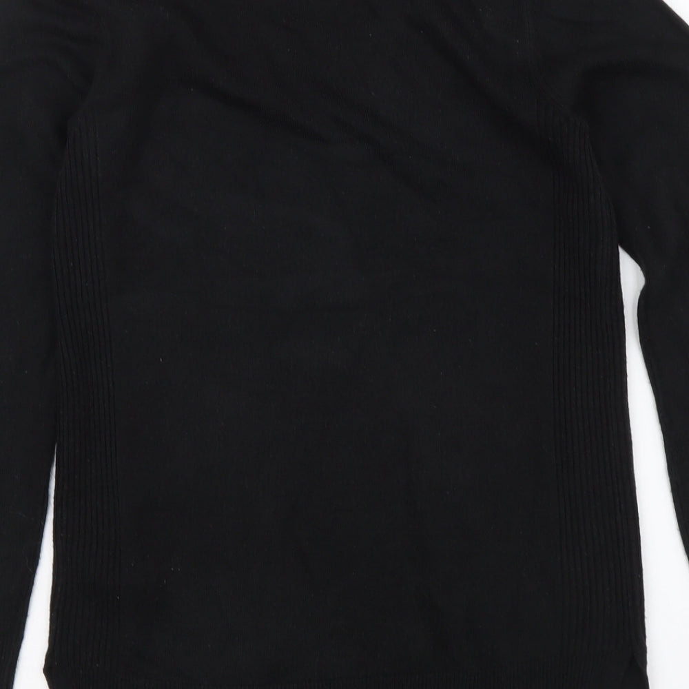 F&F Womens Black Boat Neck Acrylic Pullover Jumper Size 6