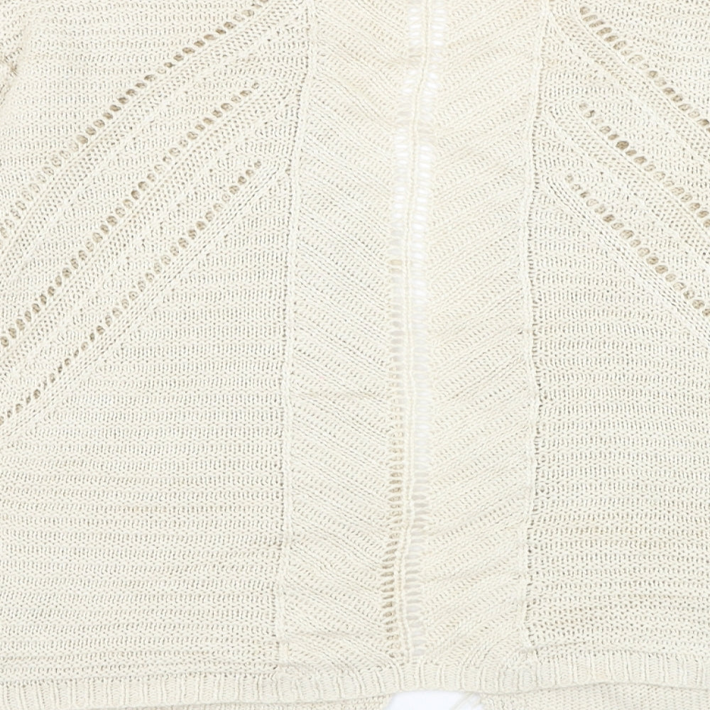 Matalan Girls Ivory V-Neck Acrylic Cardigan Jumper Size 12 Years