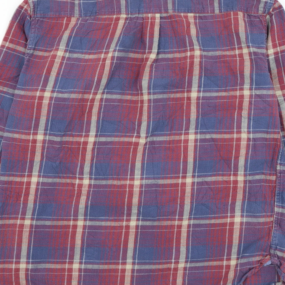 Mens UK Size M Marks and Spencer Red Button-Up Long Sleeve Casual Shirt