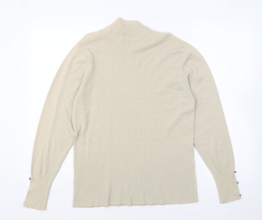 Womens UK Size L Simon Jeffrey Beige Pullover Jumper