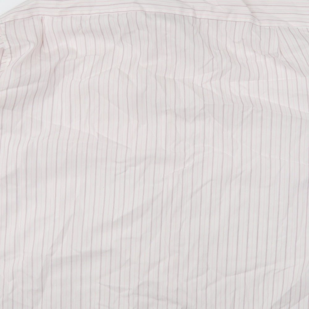Mens UK Size 17 Eterna Pink Button-Up Long Sleeve Casual Shirt
