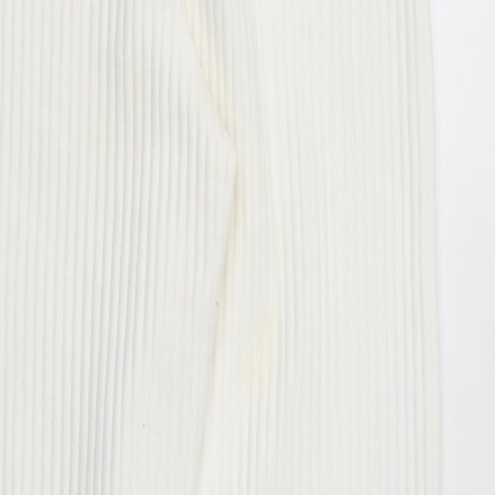 Womens UK Size 6 PRETTYLITTLETHING Regular Fit White Trousers