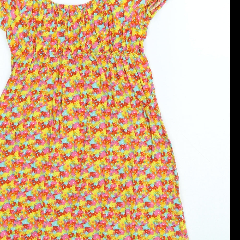 Primark Womens Multicoloured Floral Viscose A-Line Size 6 Cowl Neck Pullover