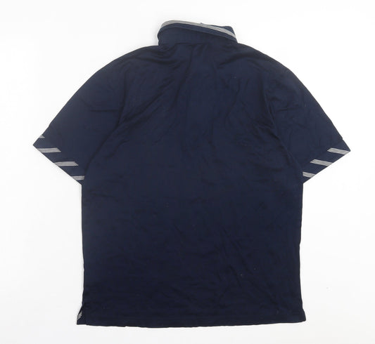 Vasto Mens Blue Cotton Polo Size S Collared Button