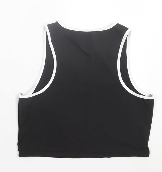 Womens UK Size 3XL Preworn Black Cropped Tank