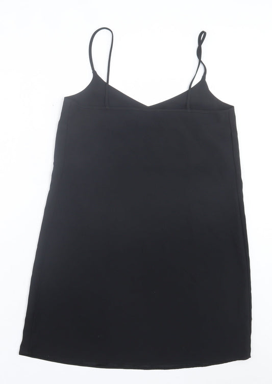 Missguided Womens Black Polyester Tank Dress Size 8 V-Neck Pullover