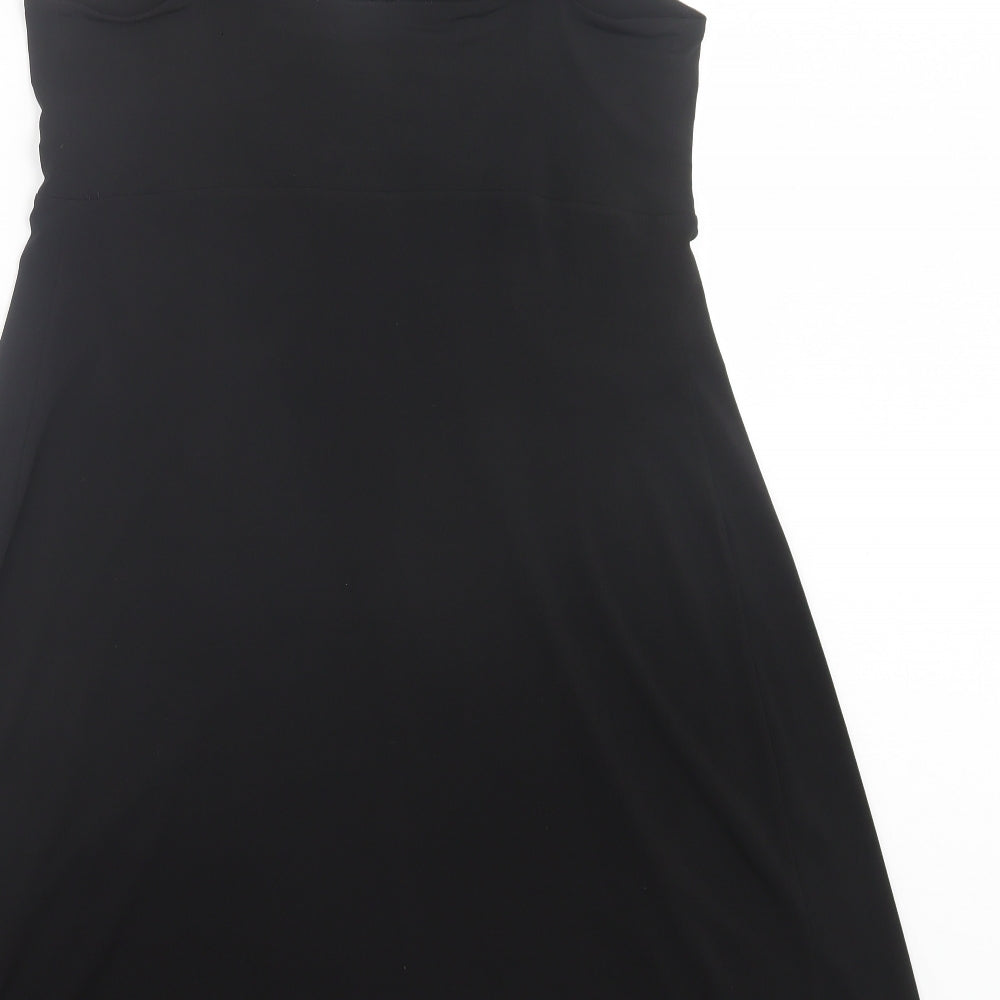 Wallis Womens Black Polyester A-Line Size 12 V-Neck Pullover