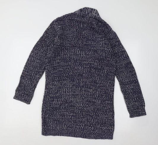 Womens UK Size S Papaya Blue Cardigan Jumper