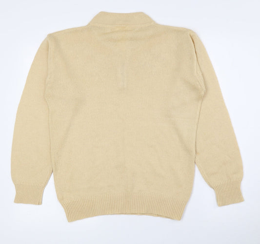 Classics Womens Gold High Neck Acrylic Pullover Jumper Size 10