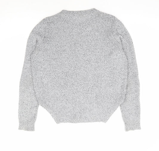 Womens UK Size S VERO MODA Grey Henley Jumper