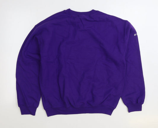 Mens UK Size M Gildan Purple Pullover Sweatshirt