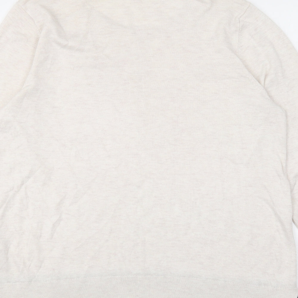 F&F Womens Ivory Round Neck Polka Dot Viscose Pullover Jumper Size 14