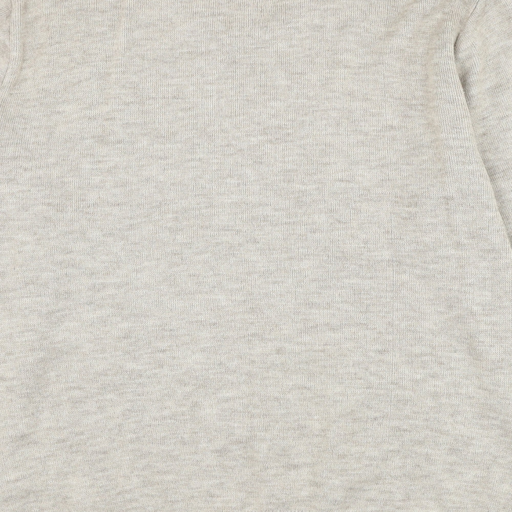 Armando Mens Brown V-Neck Geometric Acrylic Pullover Jumper Size L