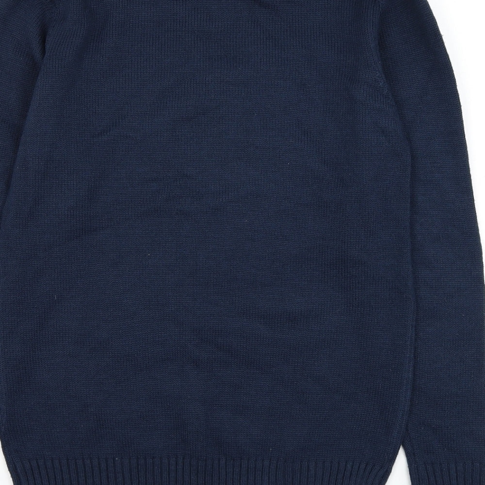 Cedar Wood State Mens Blue Round Neck Acrylic Pullover Jumper Size XS - Santa Claus Christmas