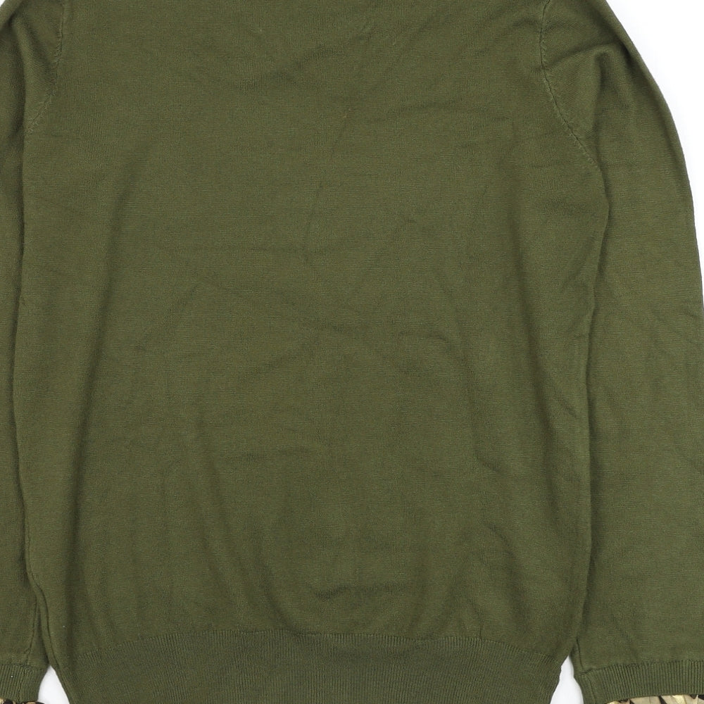 Laetita Mem Womens Green Round Neck Viscose Pullover Jumper Size S