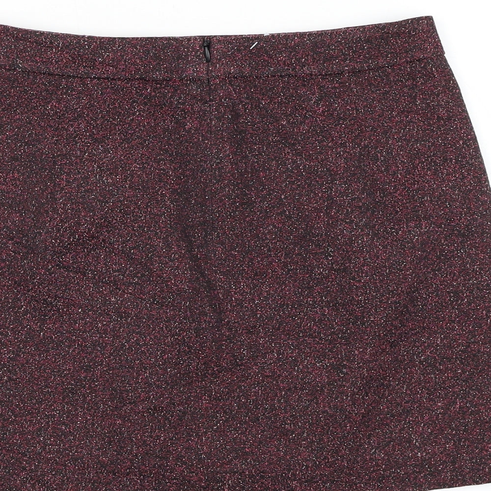 Great Plains Womens Purple Cotton Mini Skirt Size 8 Zip