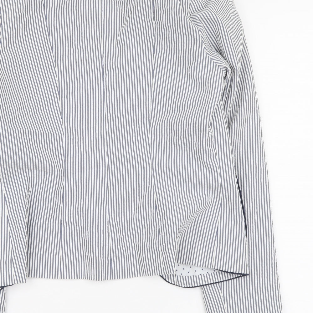 Atmosphere Womens Blue Striped Polyester Jacket Blazer Size 8