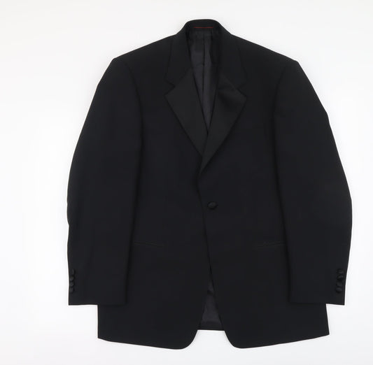 Mens UK Size M 1860 Menswear Regular Black Suit Jacket