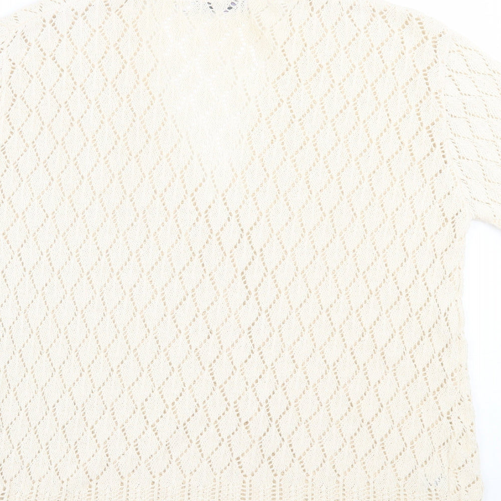 Womens UK Size 2XL Pure & Natural Ivory Cardigan Jumper
