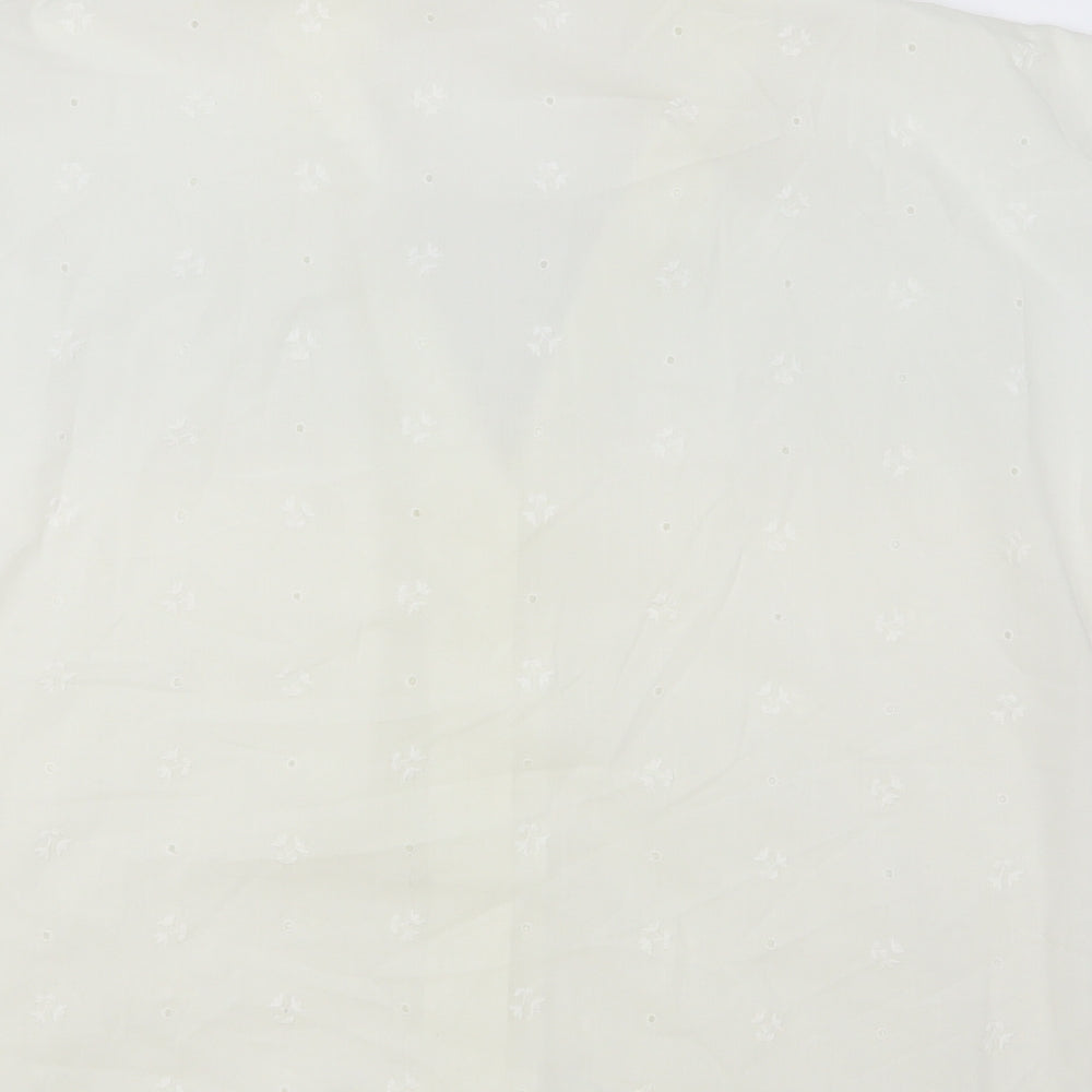 Womens UK Size 16 Preworn White Basic Button-Up