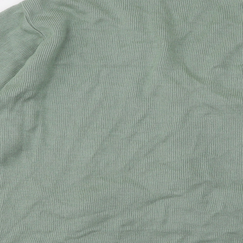 Gold Leaf Womens Green V-Neck Floral Acrylic Cardigan Jumper Size L