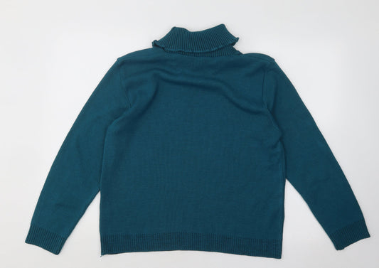 Womens UK Size M Mia Moda Blue Pullover Jumper