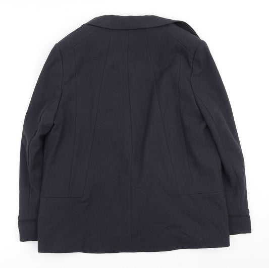 Wallis Womens Blue Polyester Jacket Blazer Size 14