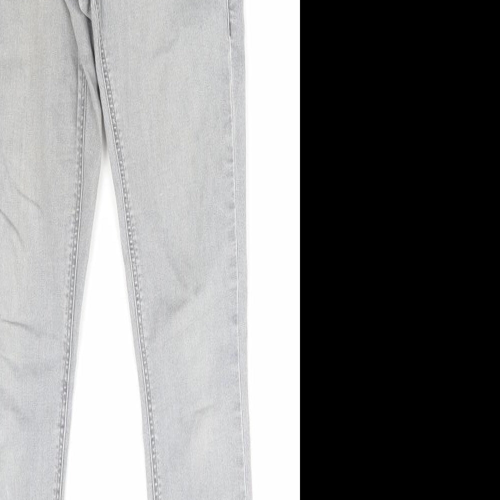 Topshop Womens Grey Cotton Skinny Jeans Size 26 in L30 in Regular Zip