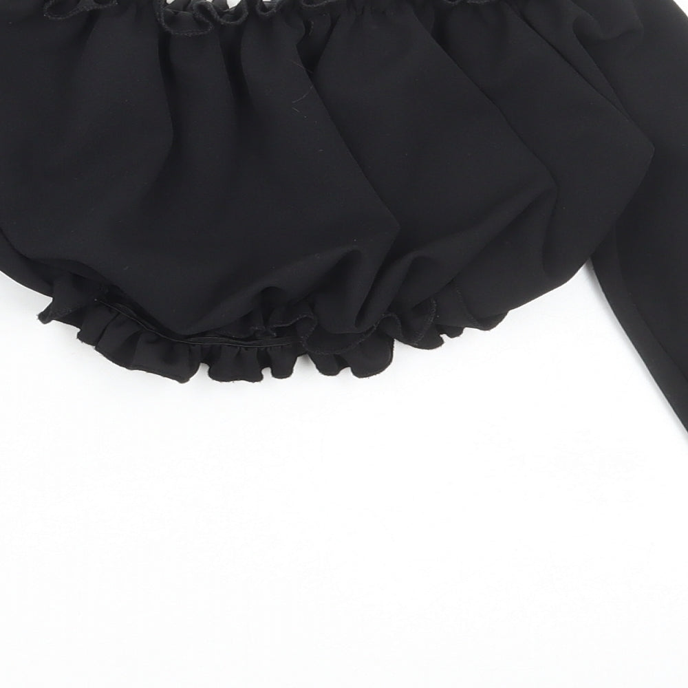 Womens UK Size 6 New Look Black Cropped Blouse
