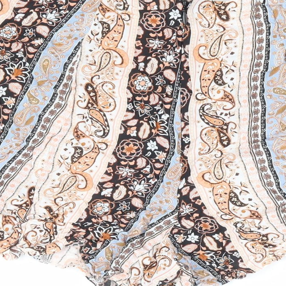 Miss Selfridge Womens Multicoloured Paisley Viscose Hot Pants Shorts Size 8 L5 in Regular Zip