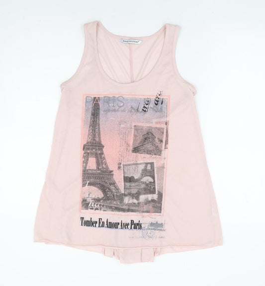Womens UK Size 12 BHS Pink Basic Tank