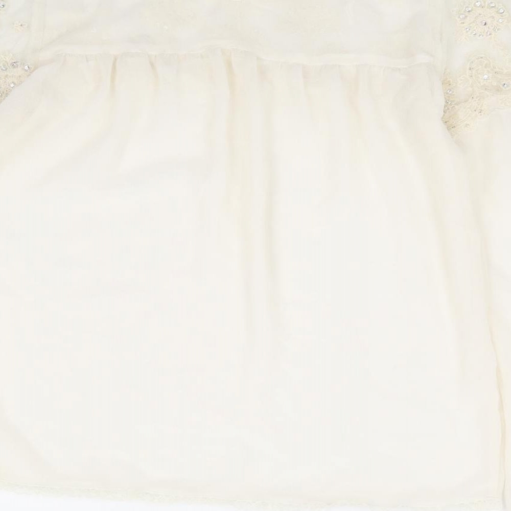 Womens UK Size 8 New Look Ivory Basic Blouse