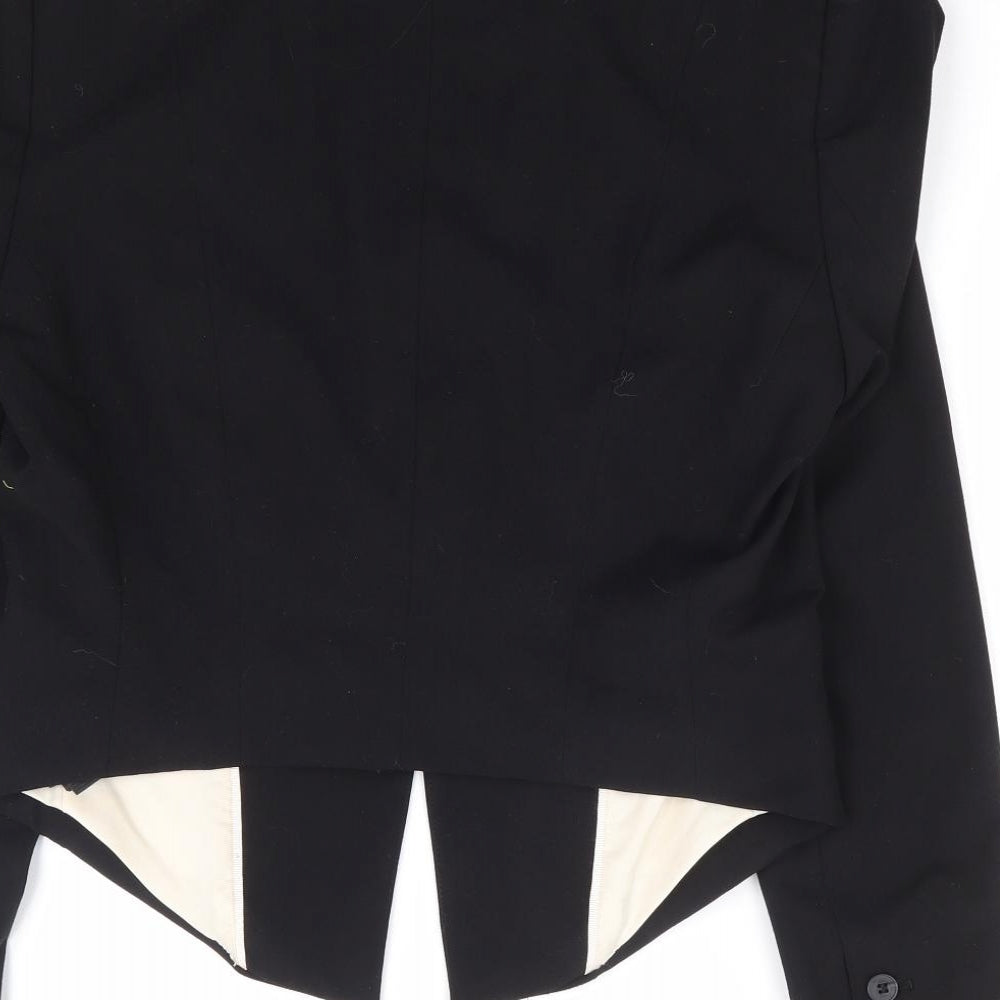 H&M Womens Black Polyester Jacket Suit Jacket Size 12