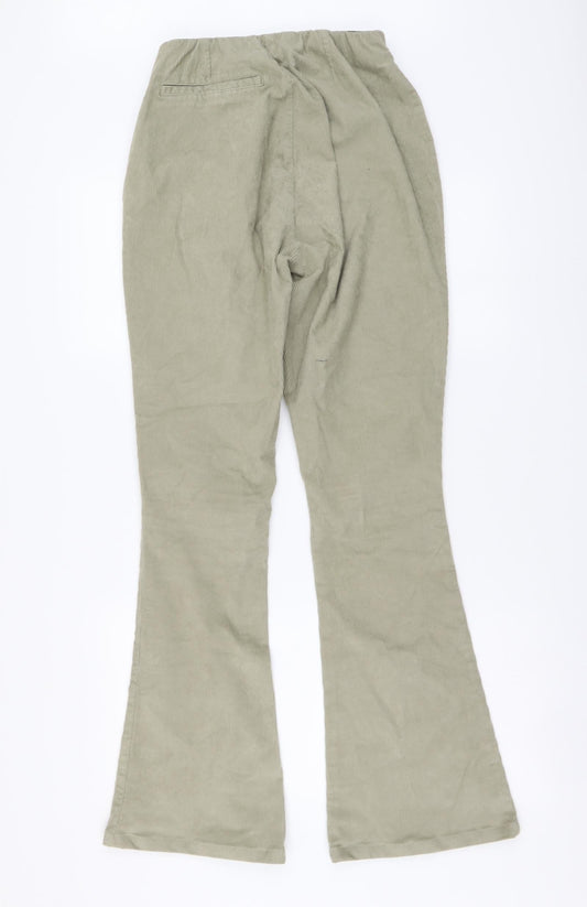 ASOS Womens Green Cotton Bootcut Jeans Size 10 L32 in Regular Drawstring