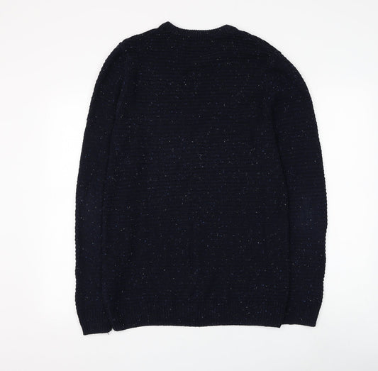 Cedar Wood State Mens Blue Round Neck Polyester Pullover Jumper Size M