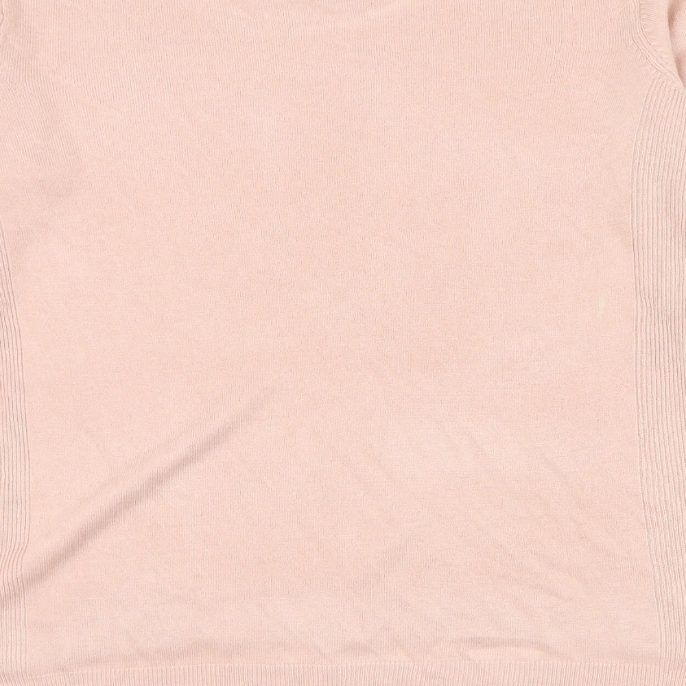 Primark Womens Pink Round Neck Acrylic Pullover Jumper Size 12