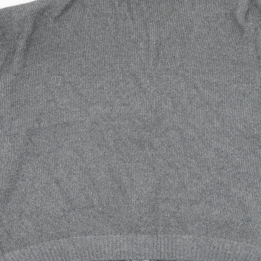 High Profile Mens Grey Round Neck Cotton Full Zip Jumper Size XL