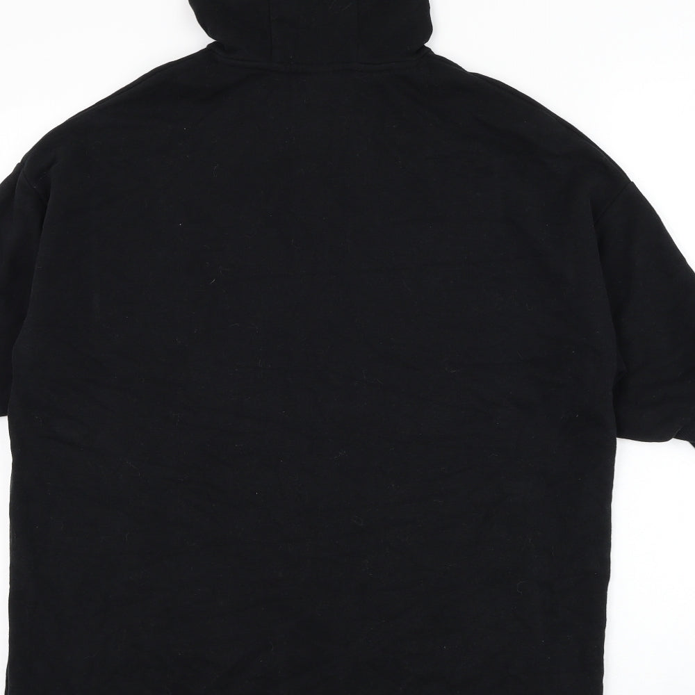 NEXT Girls Black Cotton Jumper Dress Size 7 Years Round Neck Pullover