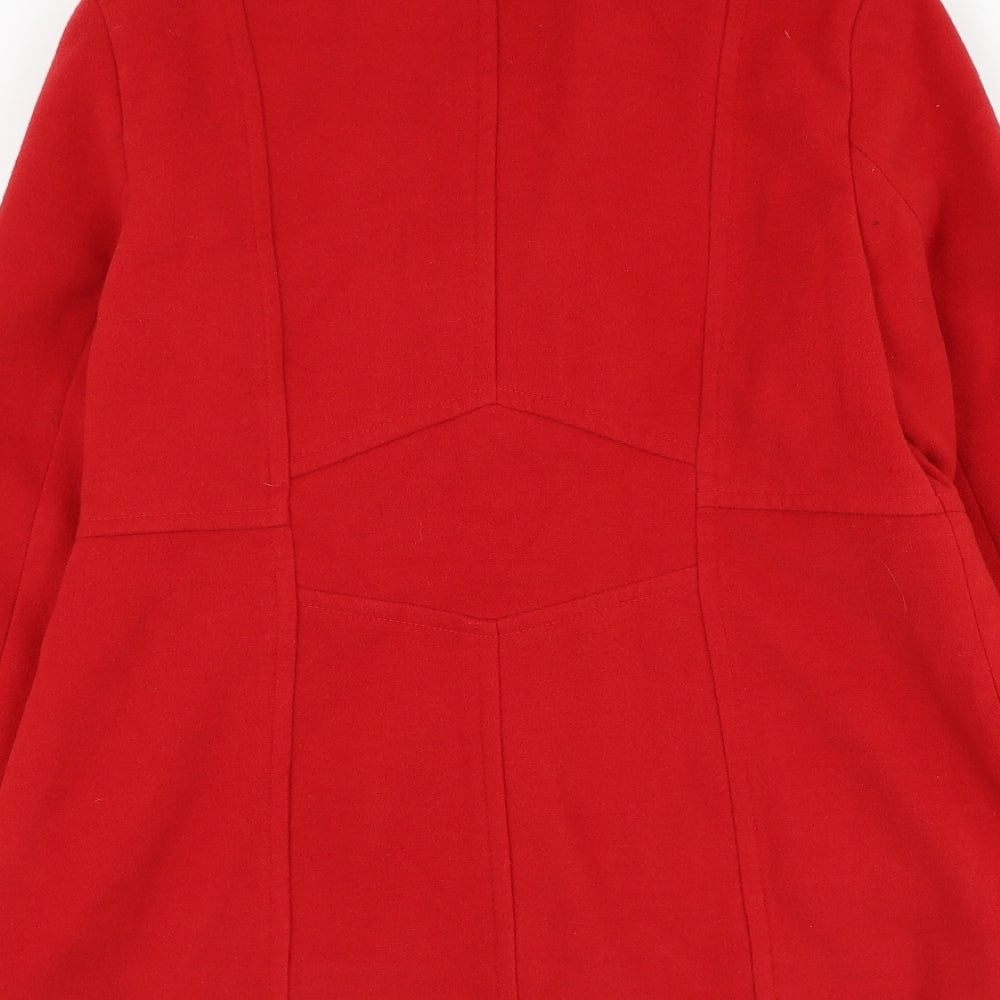 Autonomy Womens Red Overcoat Coat Button
