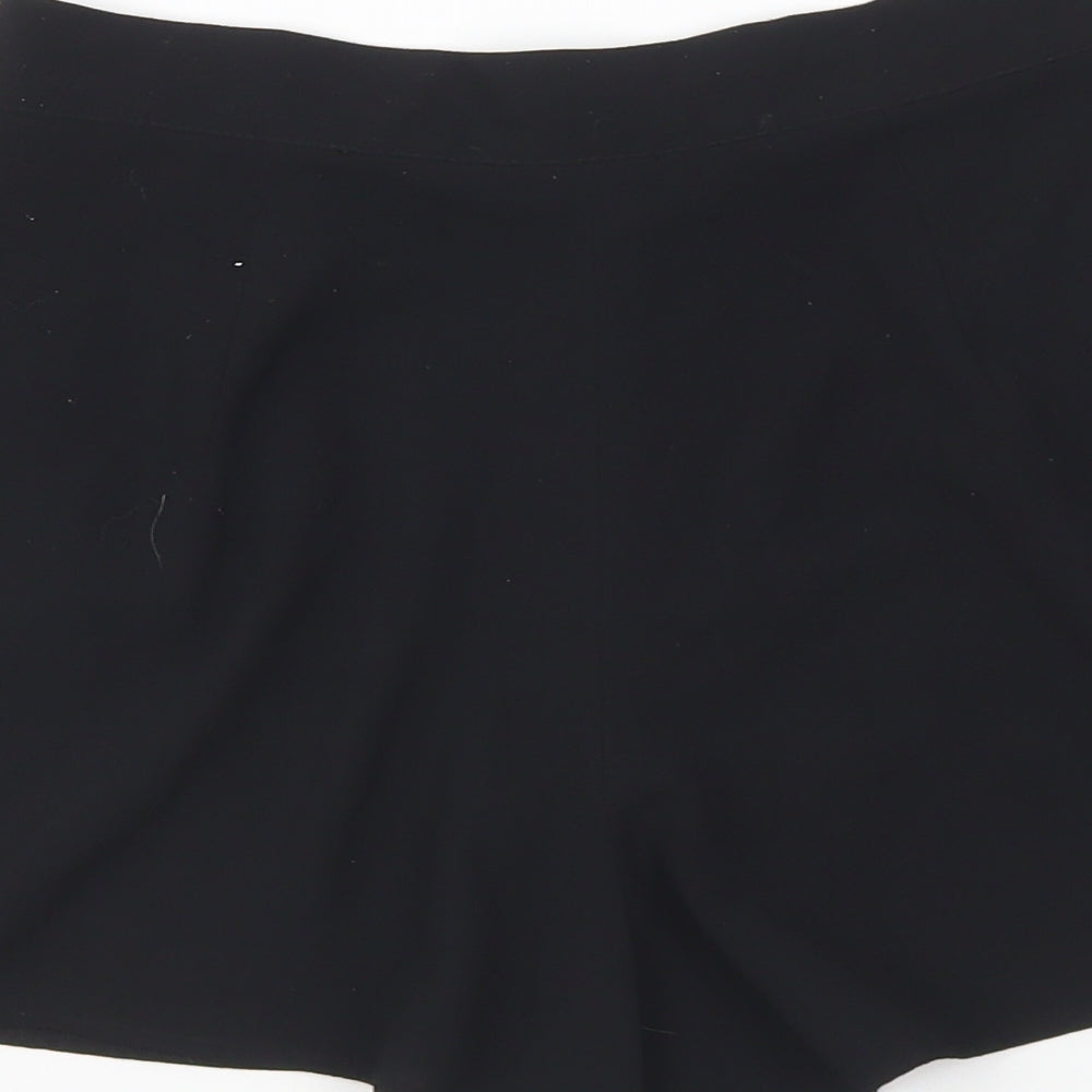 Topshop Womens Black Polyester Hot Pants Shorts Size 6 L7 in Regular Button