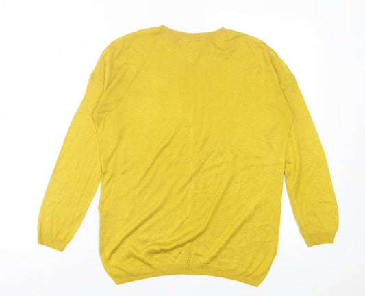 Womens UK Size S Marks and Spencer Yellow Pullover Jumper