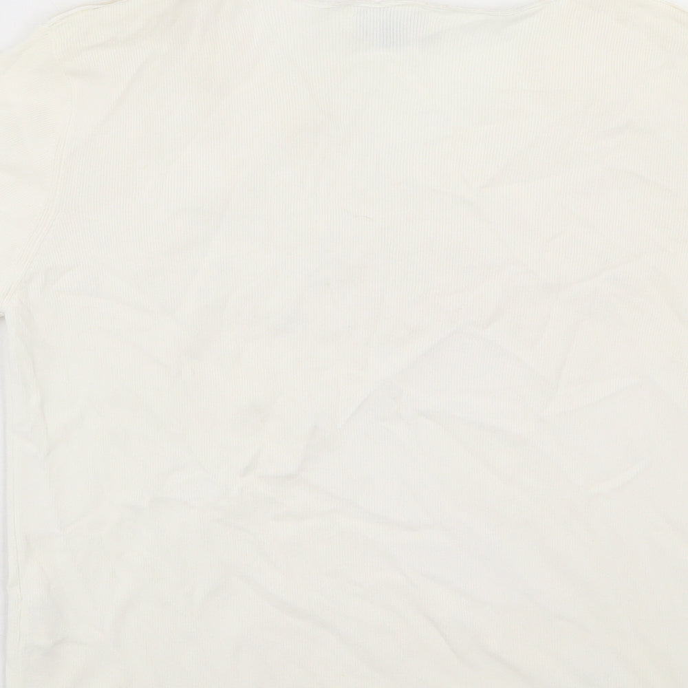 Womens UK Size M Talisa Ivory Basic T-Shirt