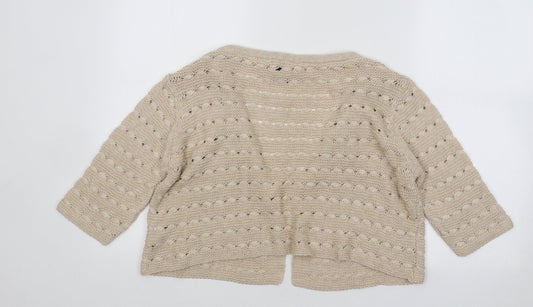 Womens UK Size 10 Topshop Beige Cardigan Jumper