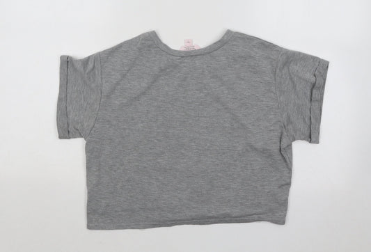 Womens UK Size 6 Miss Selfridge Grey Basic T-Shirt