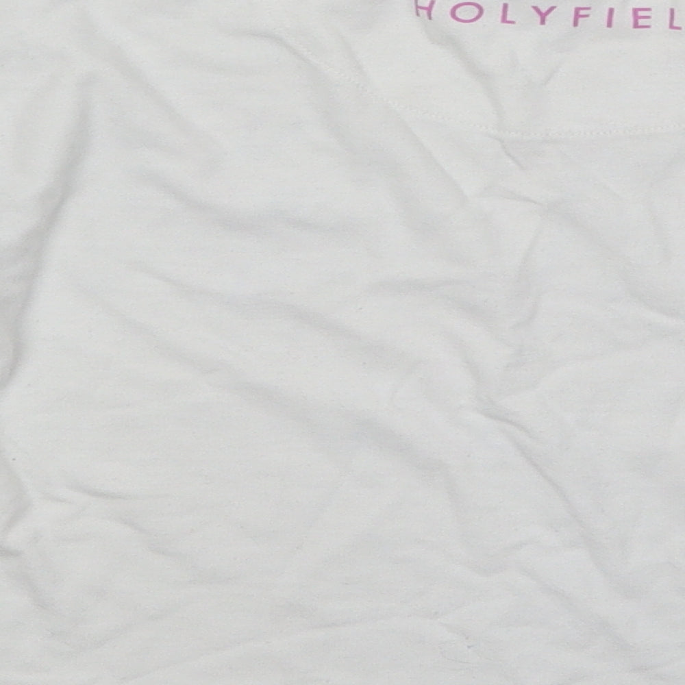 Holyfield Girls White Cotton Basic T-Shirt Size 9-10 Years Round Neck Pullover