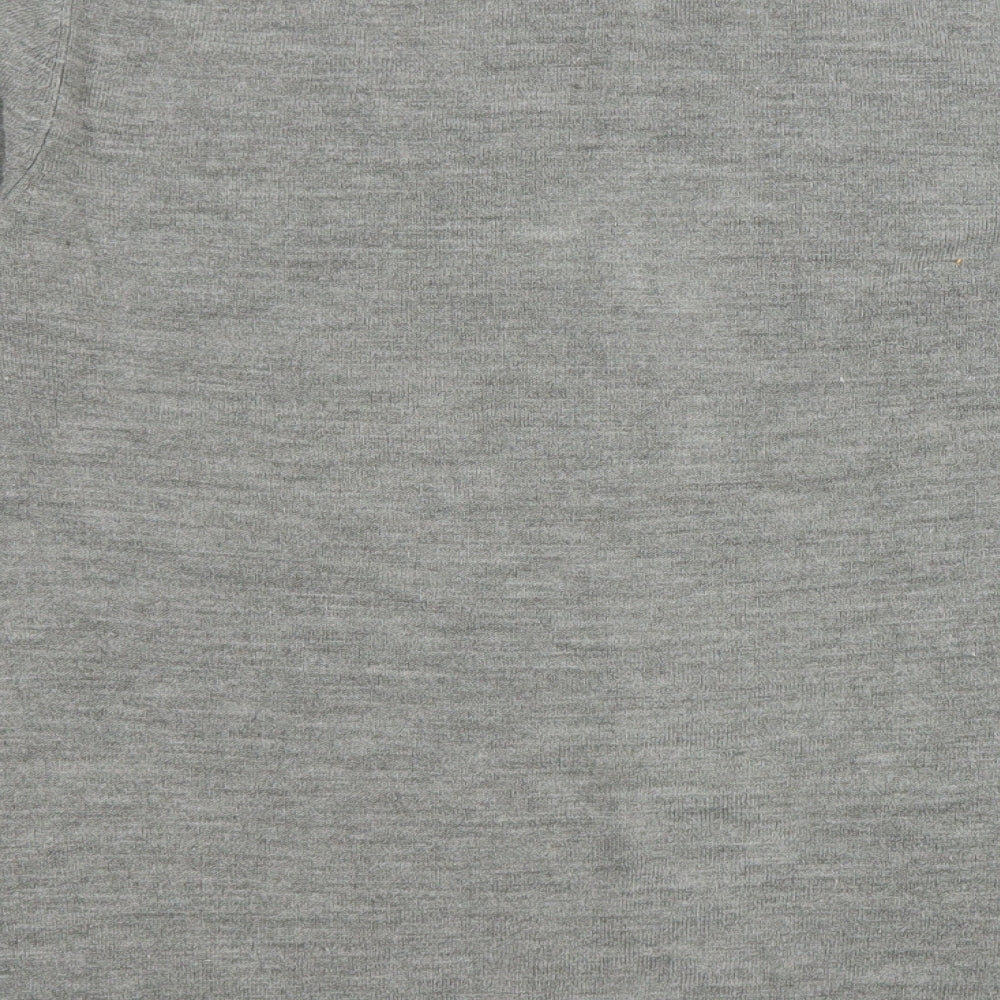 Cedar Wood State Mens Grey Round Neck Acrylic Pullover Jumper Size L