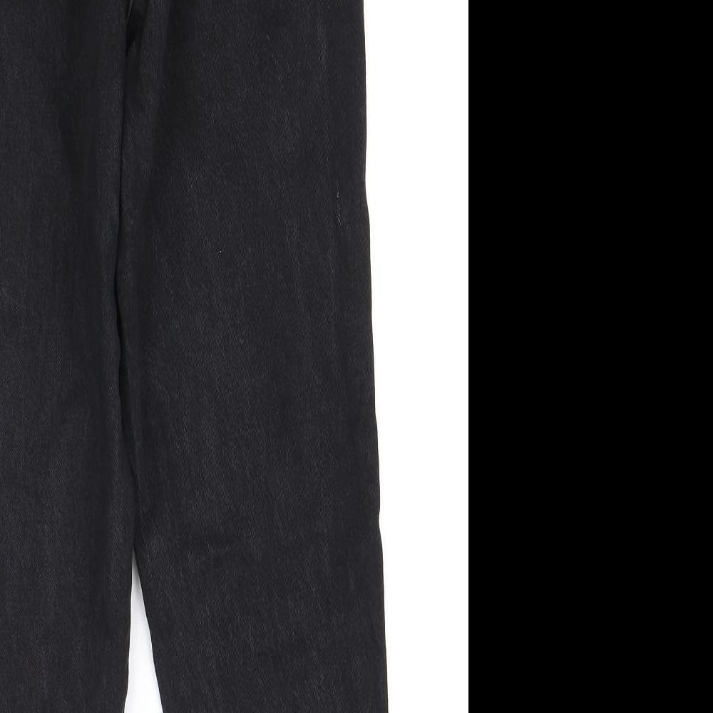 F&F Womens Black Polyester Straight Jeans Size 8 L28 in Regular Zip